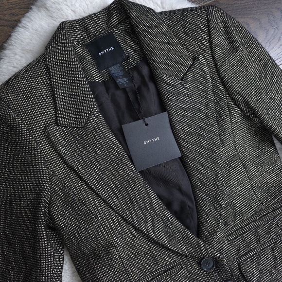 Smythe Metallic One Button Peaked Lapel Women's Blazer Jacket - Picture 3 of 11